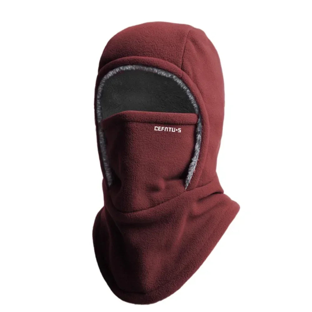 Fleece Balaclava Cycling Cap Cold-Proof Windproof Warm Hood and Hat Thicken Thermal Ski Windproof Cap Women Men