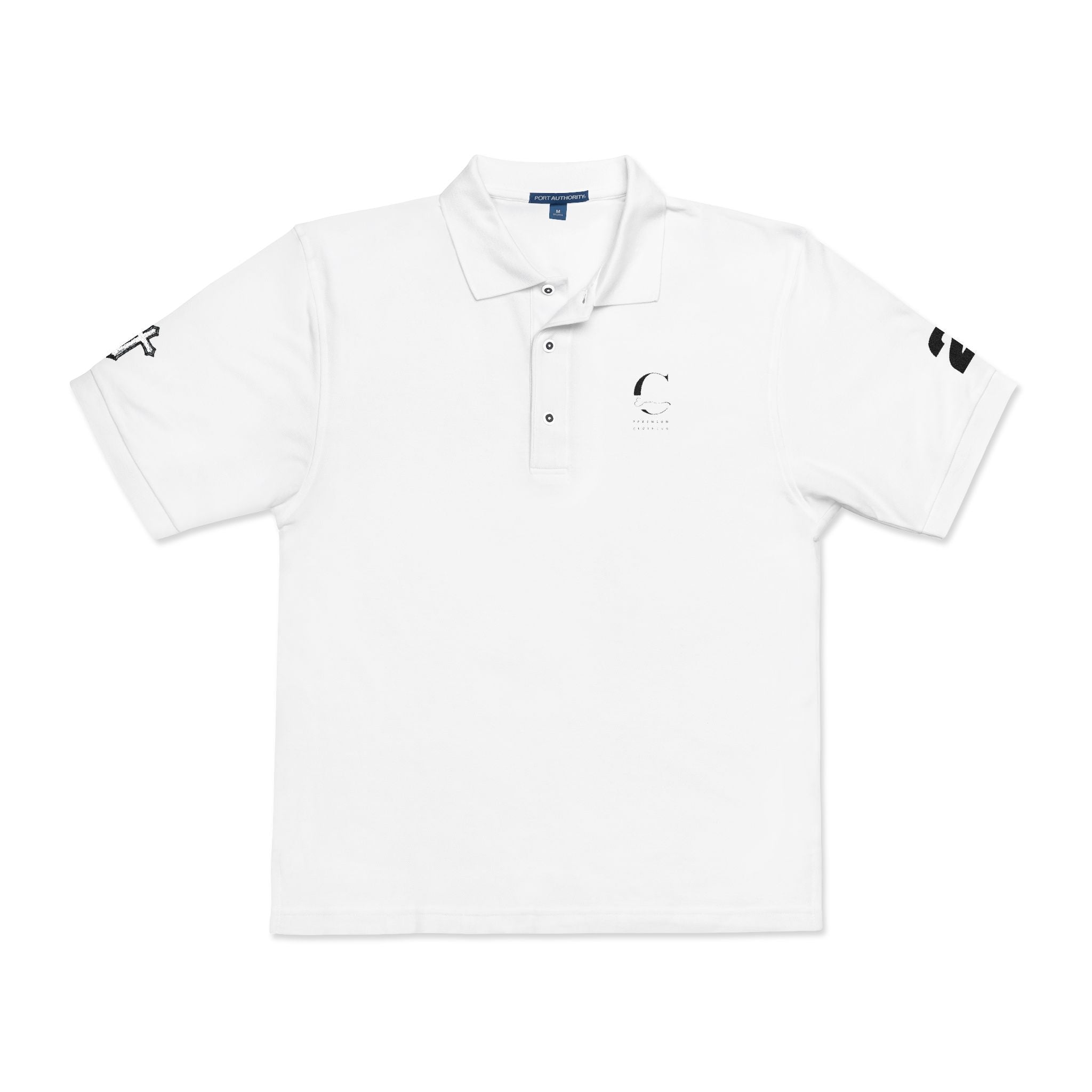 Embroidered Minimalist Polo Shirt — Subtle Logo & Sleeve Graphics