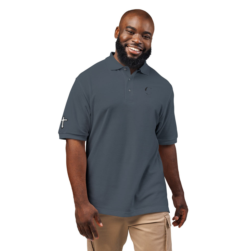 Embroidered Minimalist Polo Shirt — Subtle Logo & Sleeve Graphics