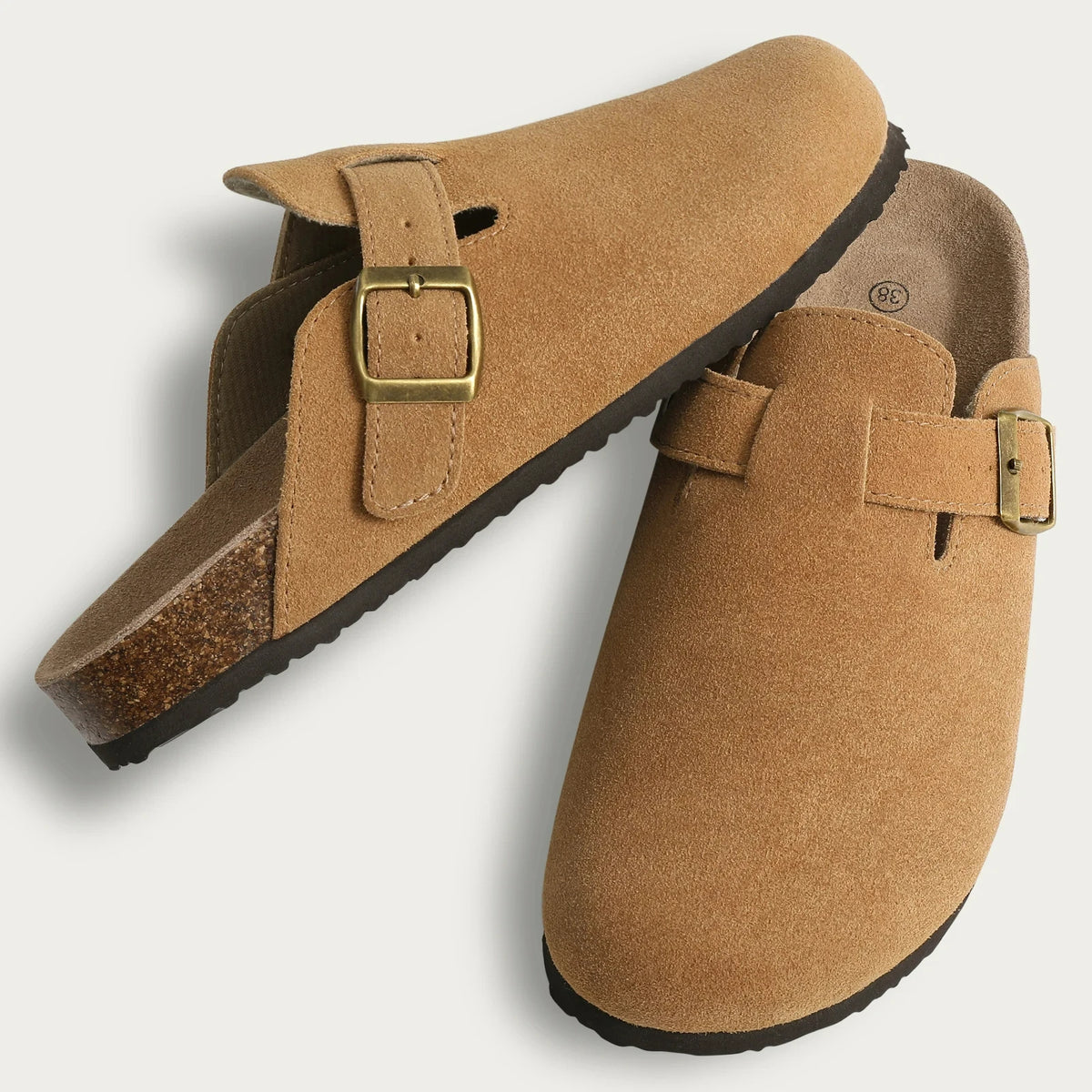 Cork Suede Mules Slippers for Women Fashion Men Clogs Shoes Classic Cork Antislip Outdoor Slippers with Arch Support