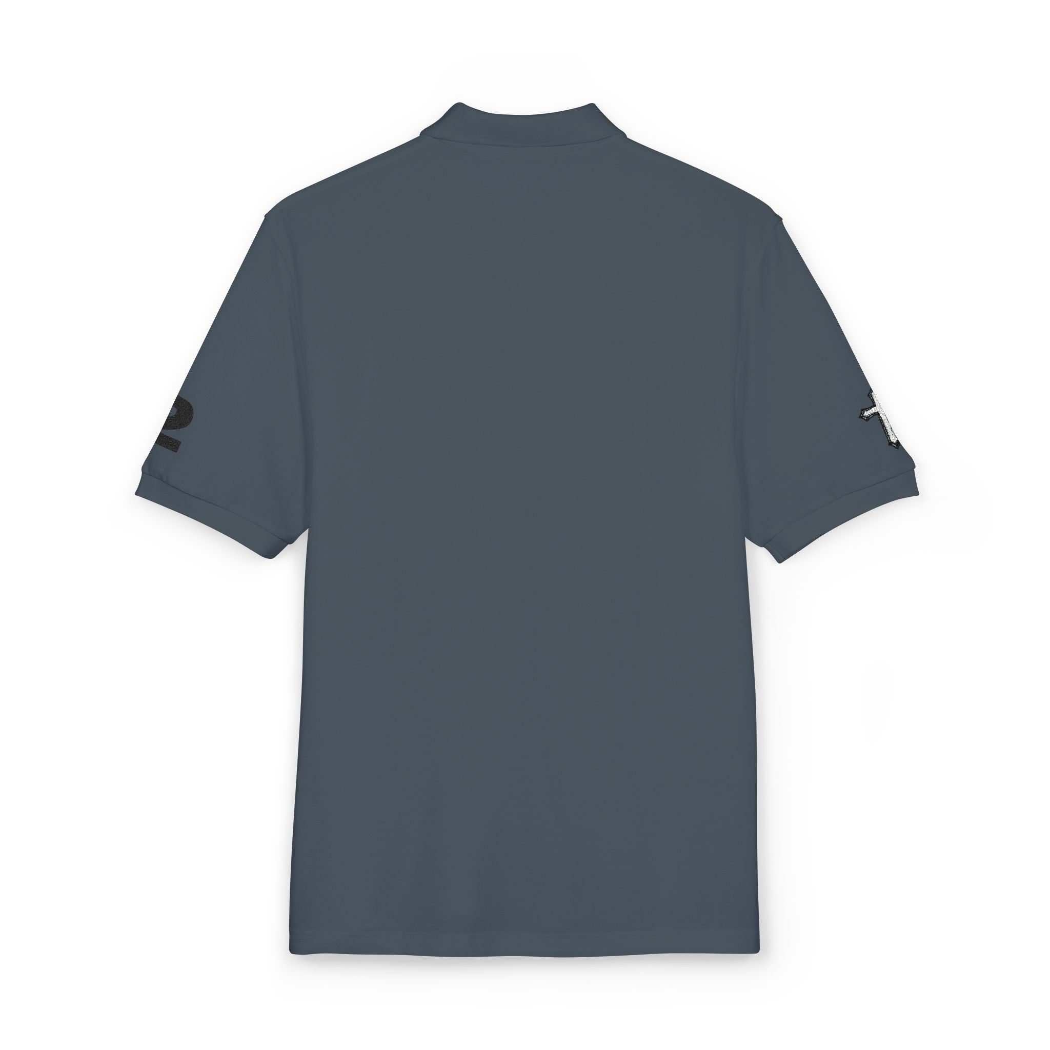 Embroidered Minimalist Polo Shirt — Subtle Logo & Sleeve Graphics