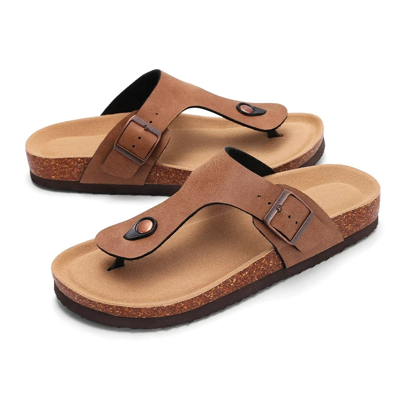 Cork Suede Mules Slippers for Women Fashion Men Clogs Shoes Classic Cork Antislip Outdoor Slippers with Arch Support