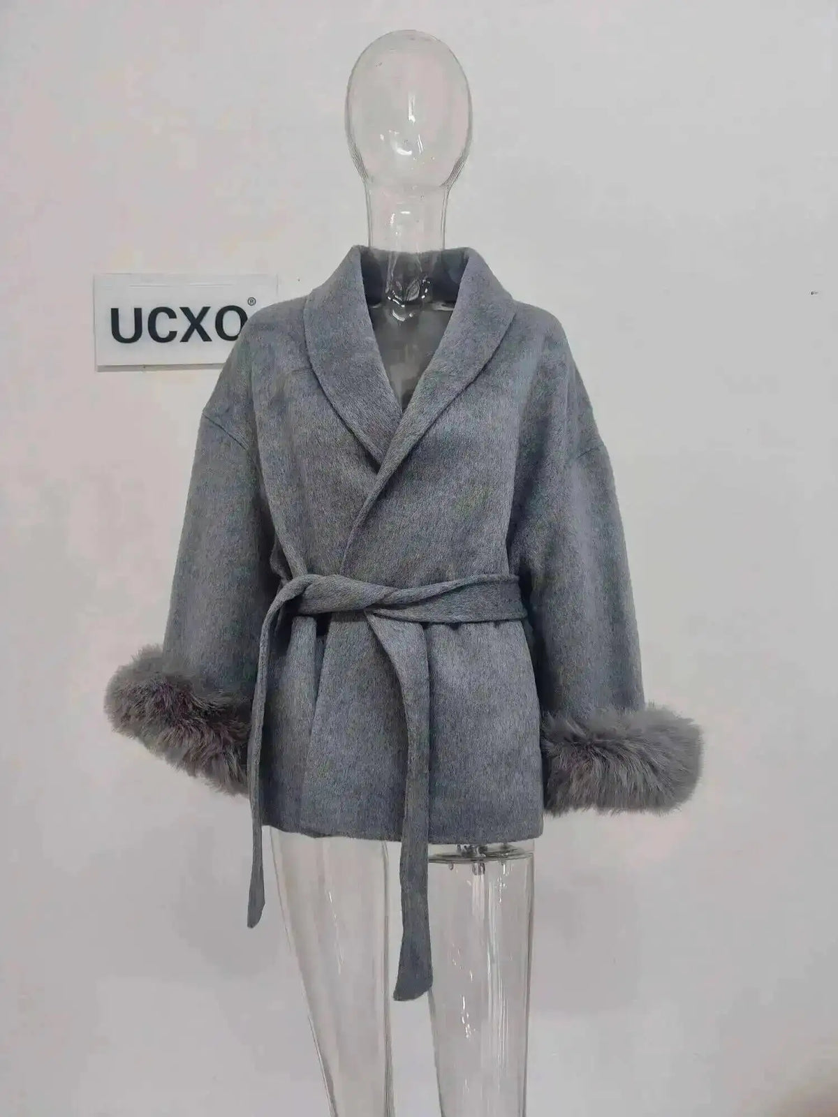 Elegant OL Office Lady Overcoats Fur Patchwork Long Sleeve Woolen Coat Beautiful Women'S Clothing Jacket Autumn 2025 Winter