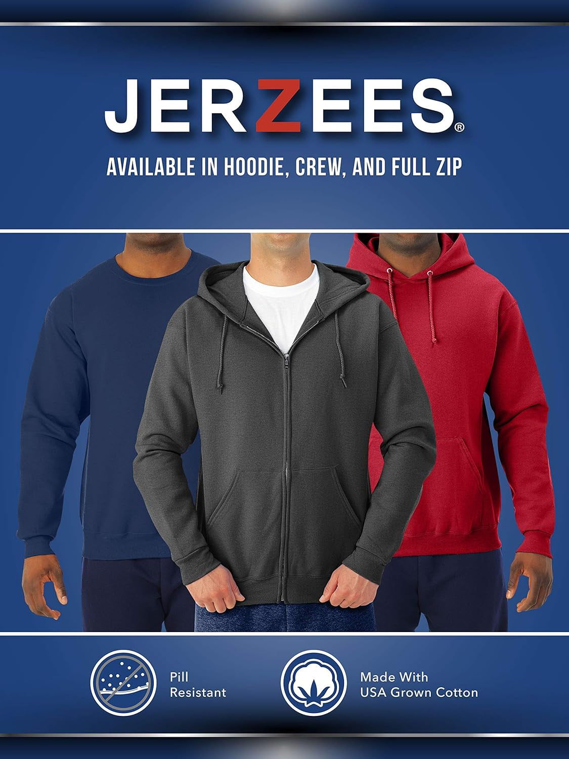 Men'S Nublend Fleece Hoodies & Sweatshirts, Cotton Blend, Sizes S-3X Hooded Sweatshirt