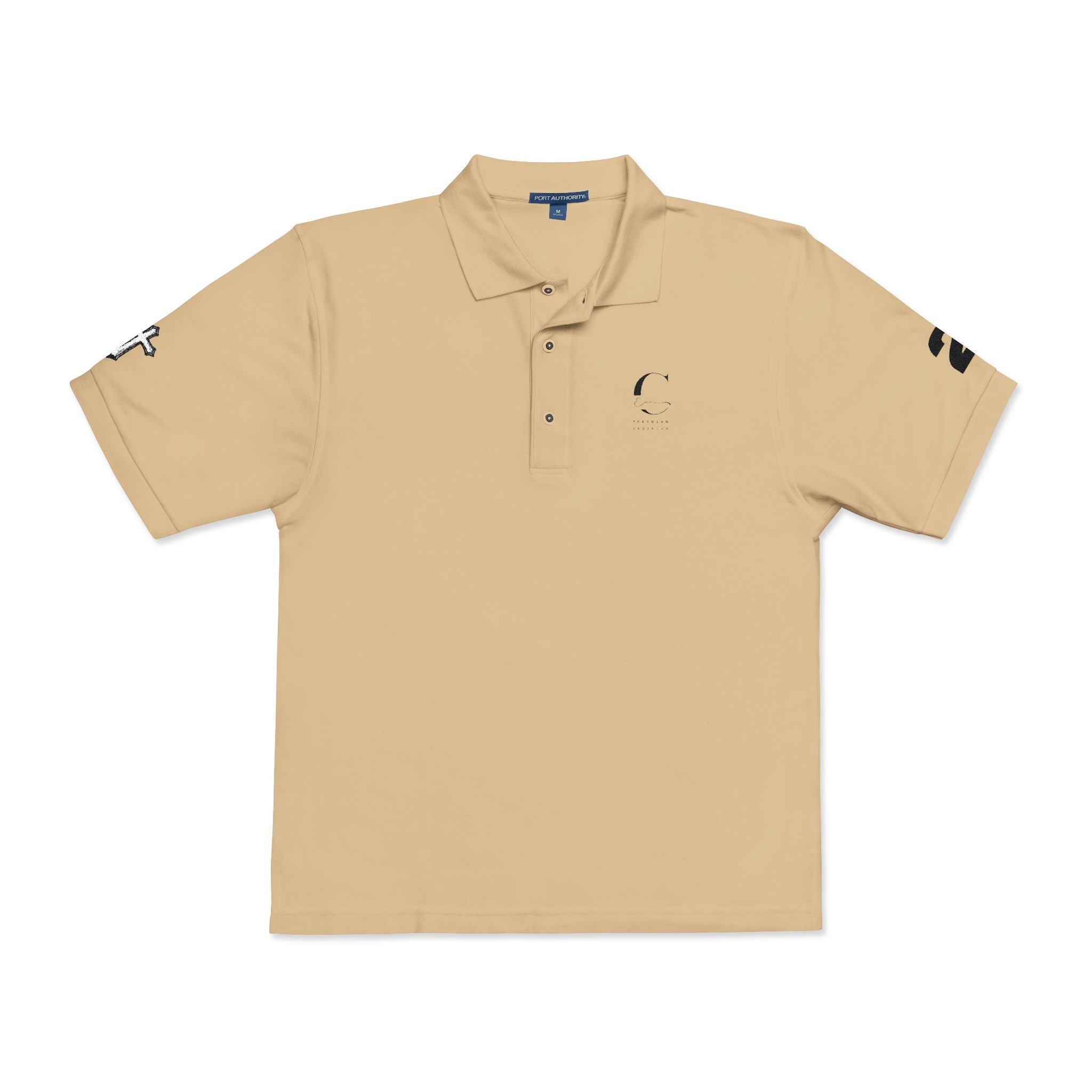 Embroidered Minimalist Polo Shirt — Subtle Logo & Sleeve Graphics
