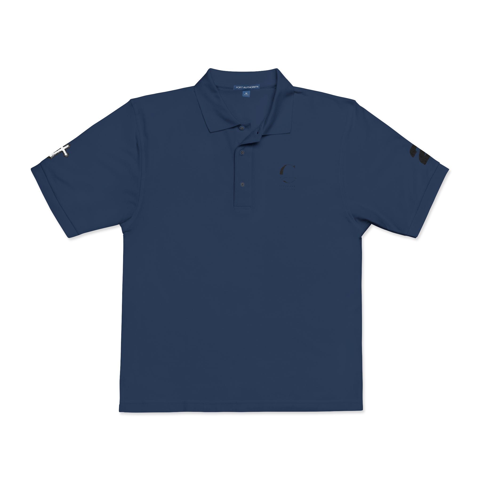 Embroidered Minimalist Polo Shirt — Subtle Logo & Sleeve Graphics