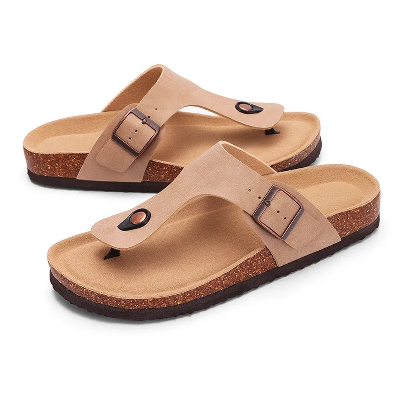 Cork Suede Mules Slippers for Women Fashion Men Clogs Shoes Classic Cork Antislip Outdoor Slippers with Arch Support