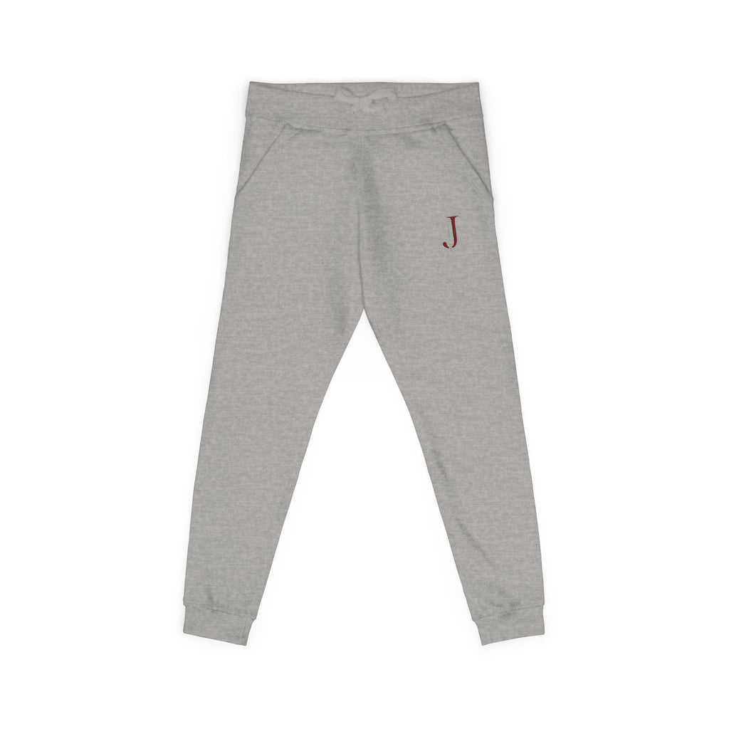 Embroidered Initial 'J' Fleece Sweatpants — Cozy Personalized Joggers