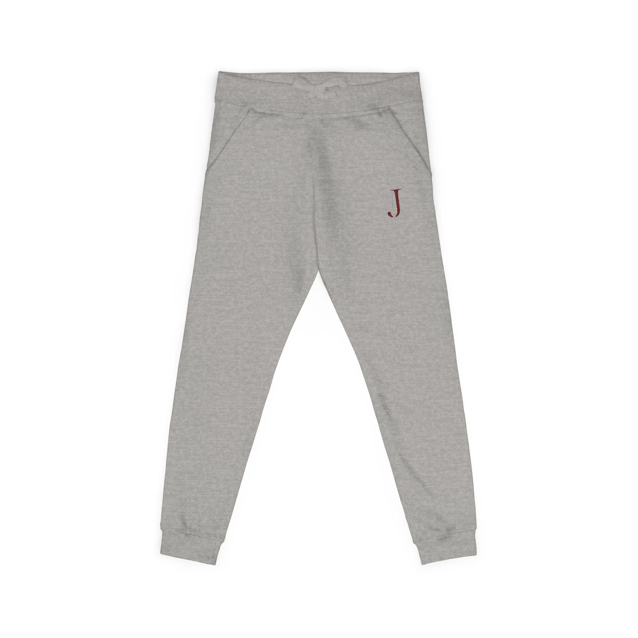 Embroidered Initial 'J' Fleece Sweatpants — Cozy Personalized Joggers