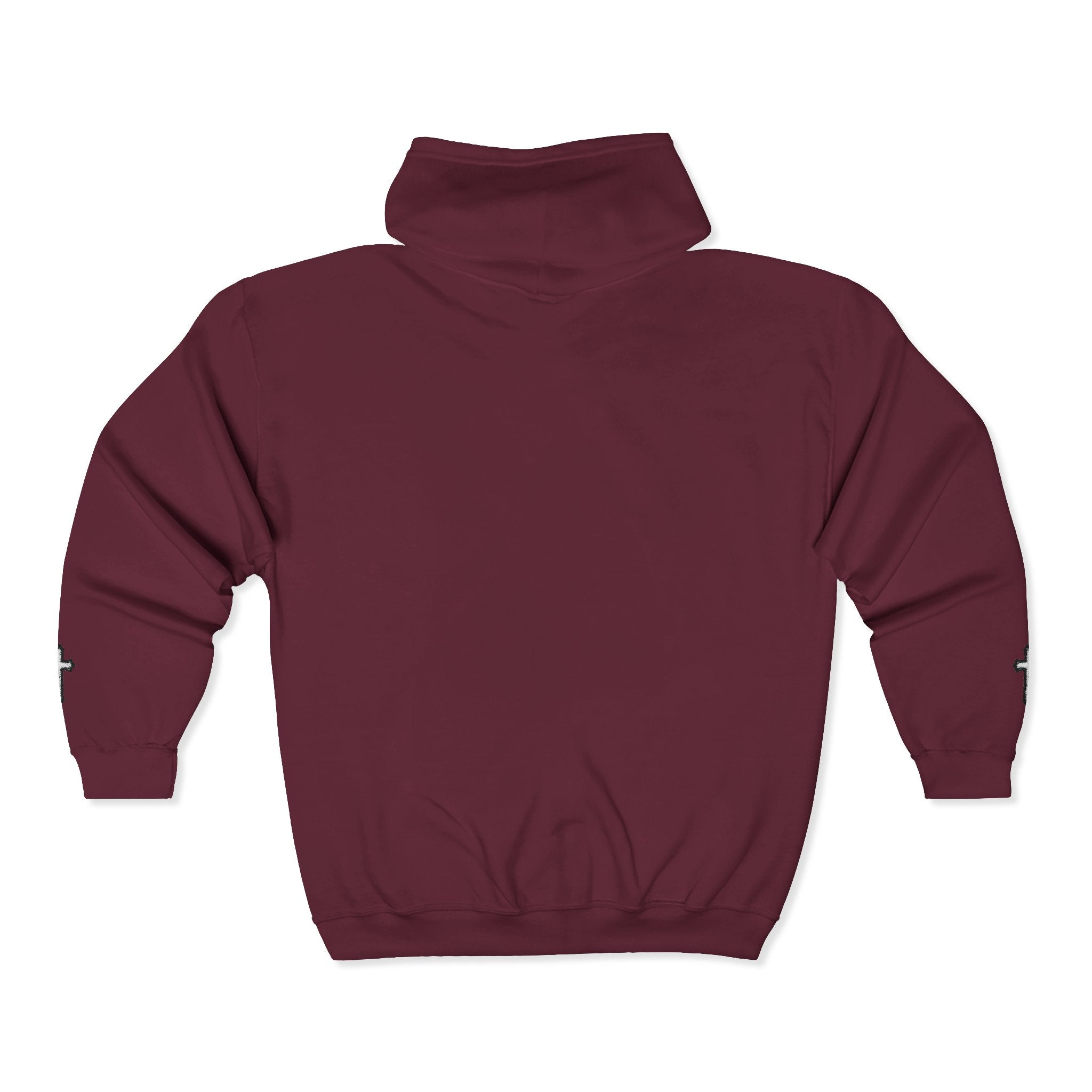 Initial J Monogram Zip Hoodie - Minimal White Full-Zip Sweatshirt