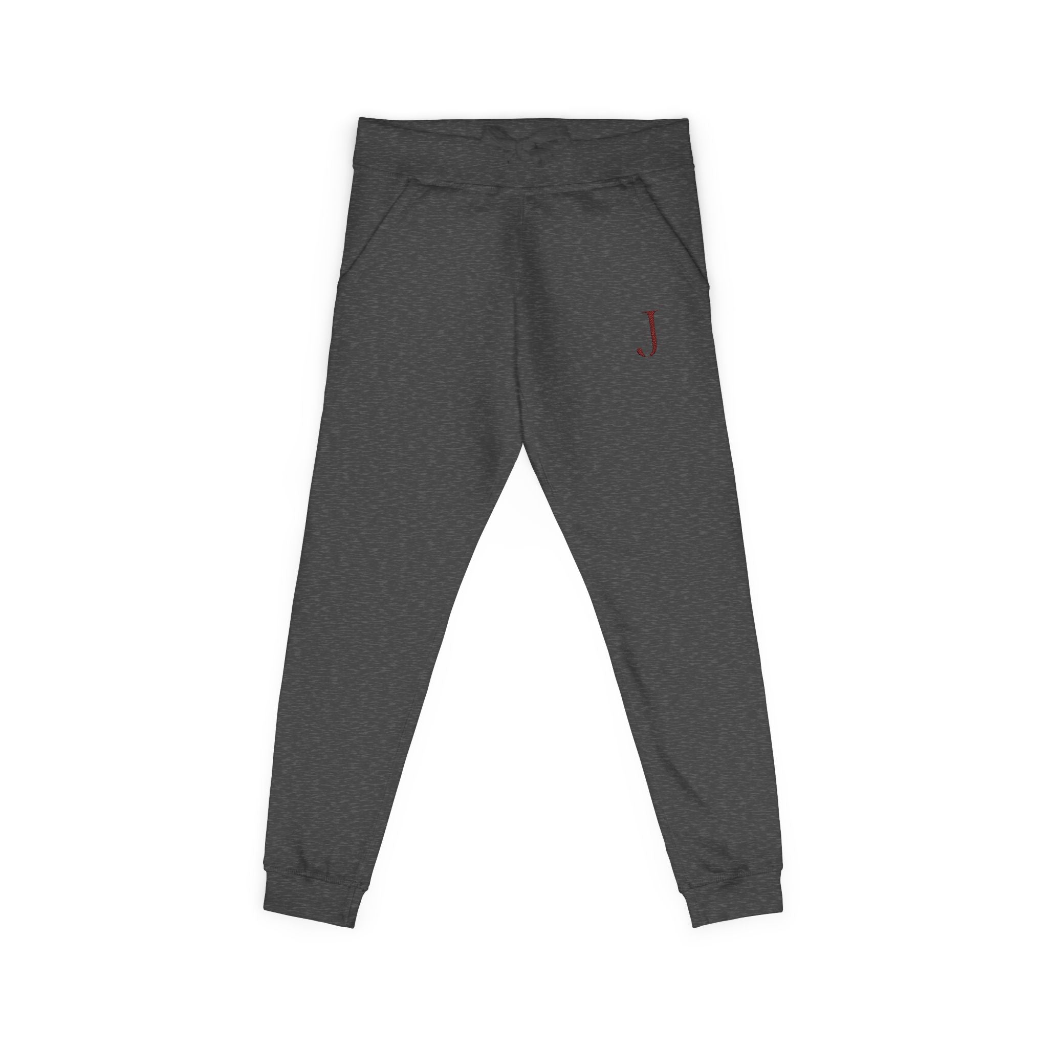 Embroidered Initial 'J' Fleece Sweatpants — Cozy Personalized Joggers