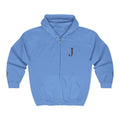 Initial J Monogram Zip Hoodie - Minimal White Full-Zip Sweatshirt