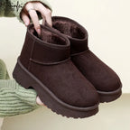 Women'S Snow Boots Fashionable with Thick Velvet and Height Increasing Cotton Shoes for Women'S Lightweight Short Boots