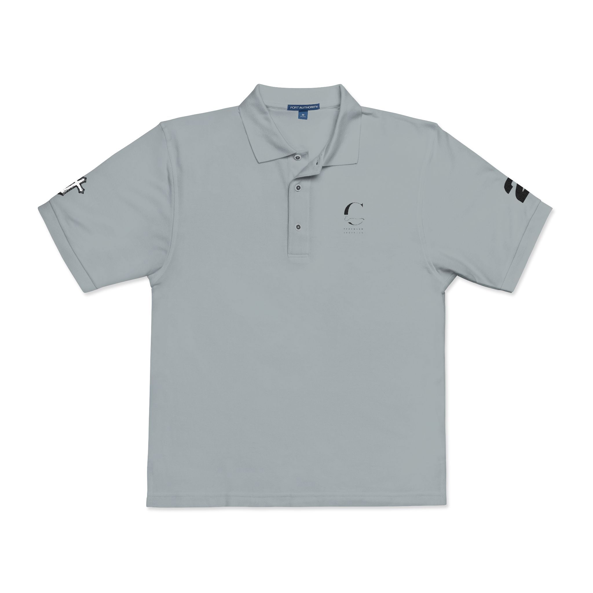 Embroidered Minimalist Polo Shirt — Subtle Logo & Sleeve Graphics