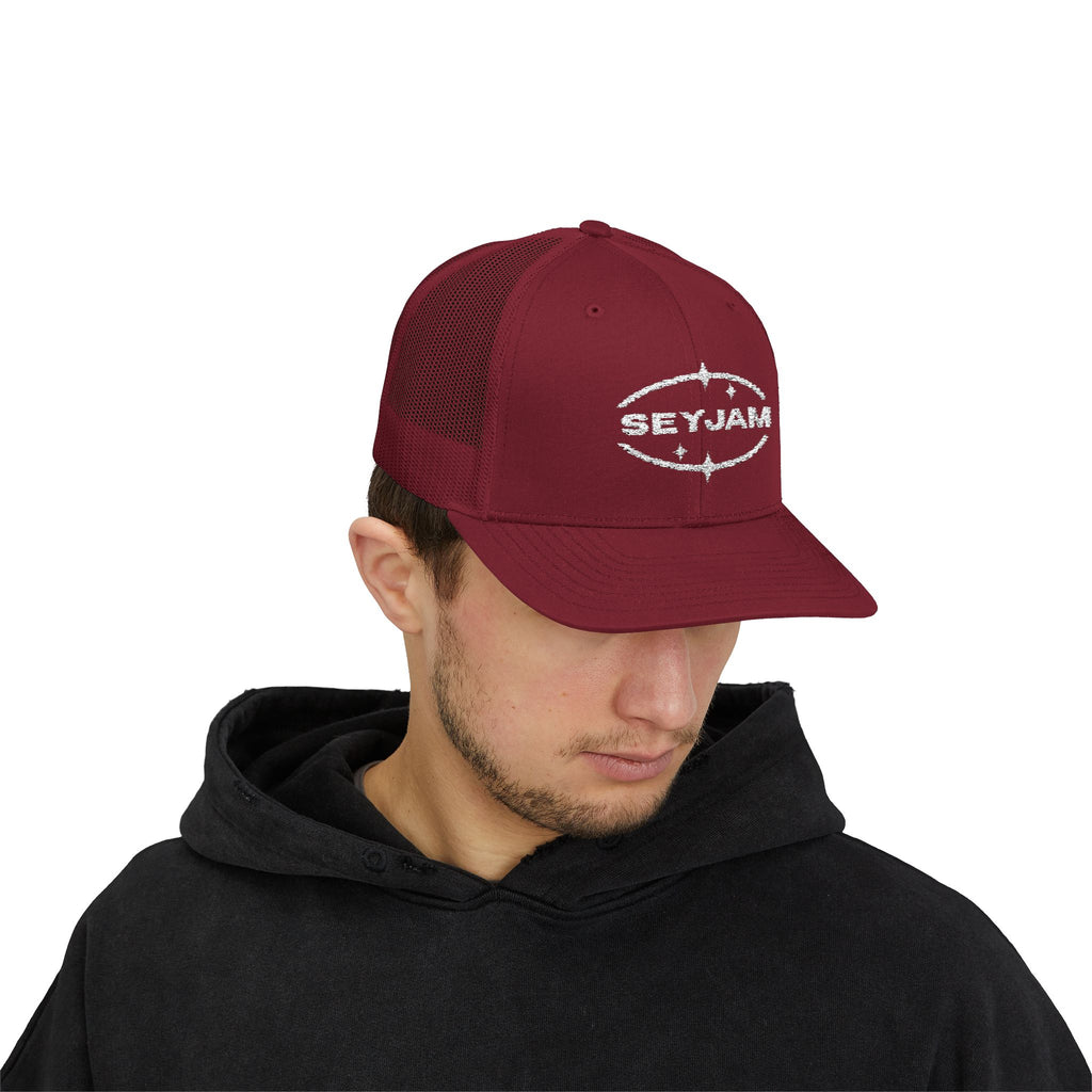 SEYJAM Embroidered Vintage Mesh Snapback Hat