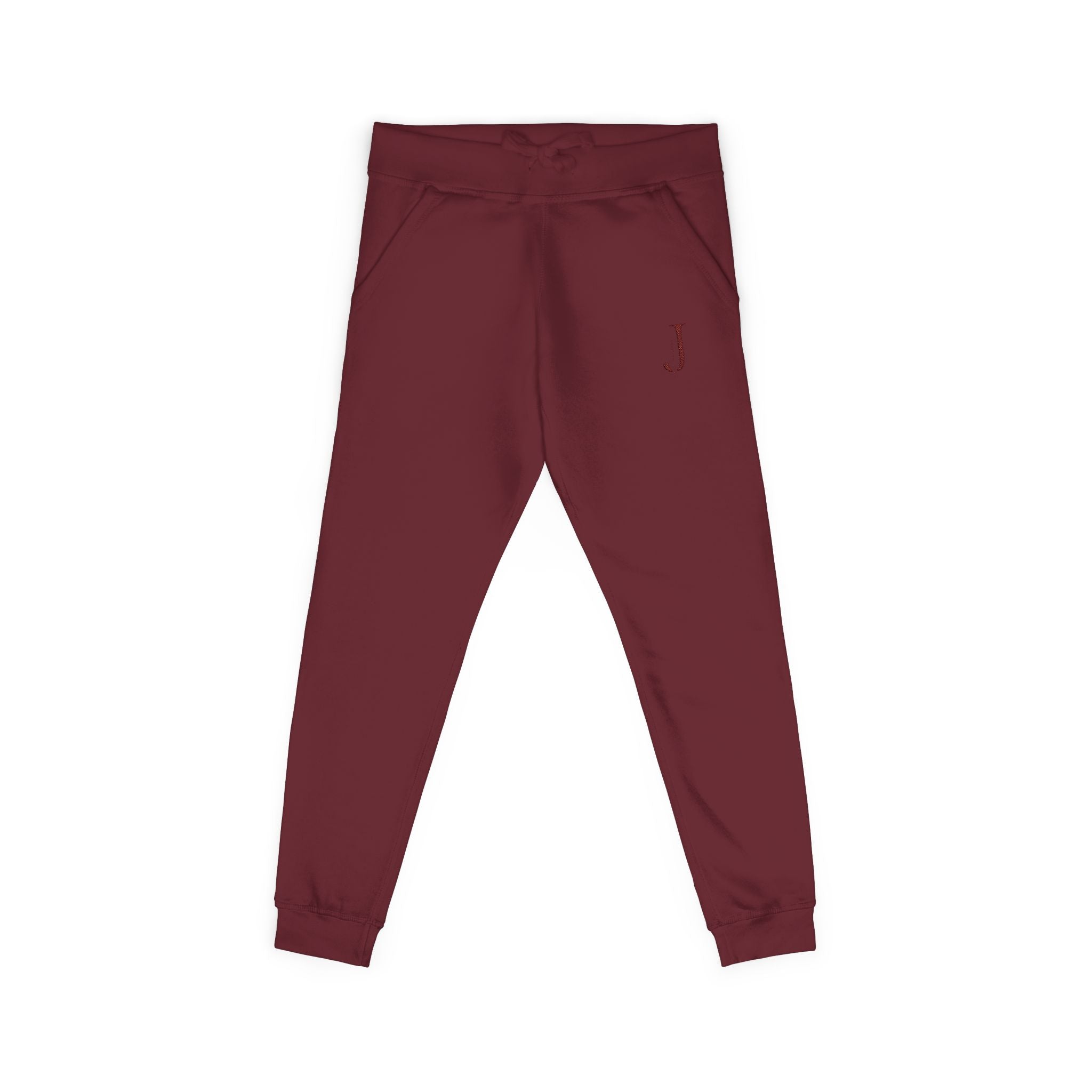 Embroidered Initial 'J' Fleece Sweatpants — Cozy Personalized Joggers