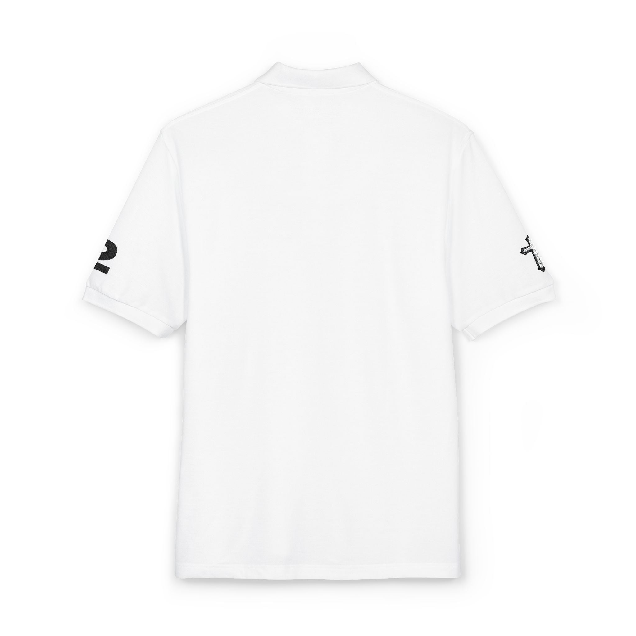 Embroidered Minimalist Polo Shirt — Subtle Logo & Sleeve Graphics