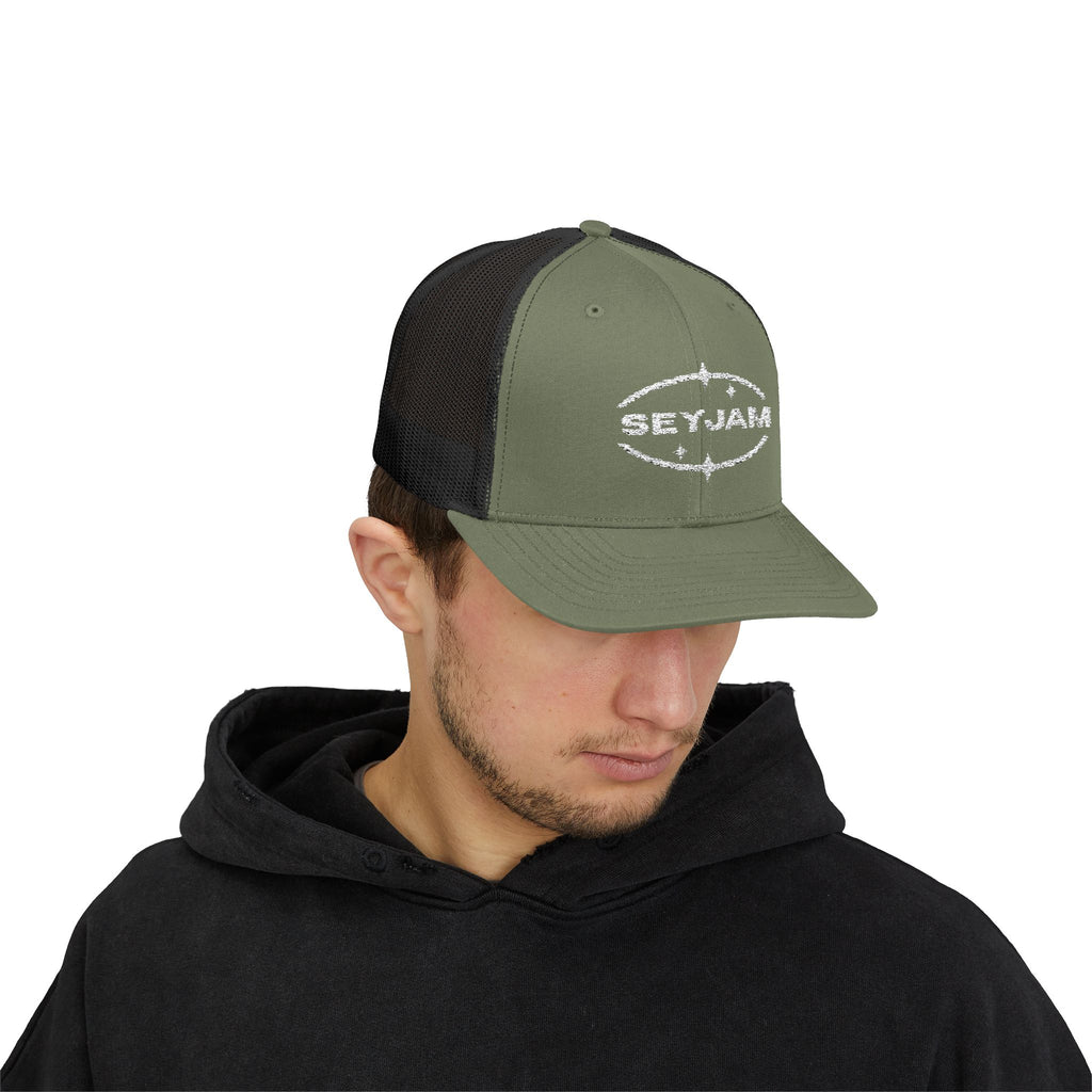 SEYJAM Embroidered Vintage Mesh Snapback Hat