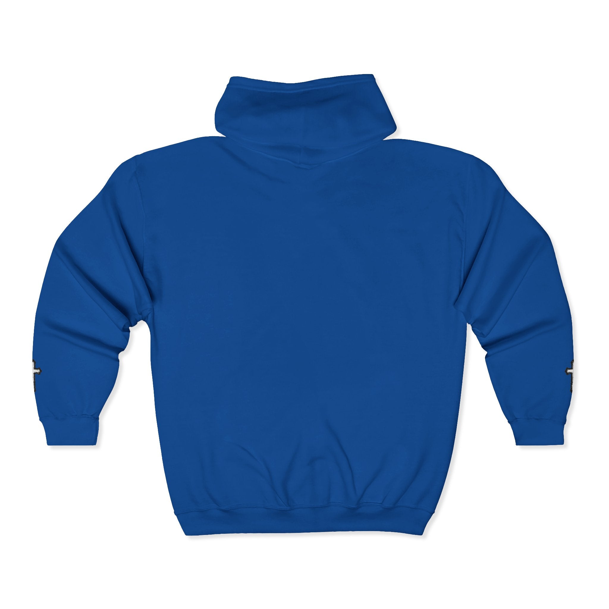 Initial J Monogram Zip Hoodie - Minimal White Full-Zip Sweatshirt