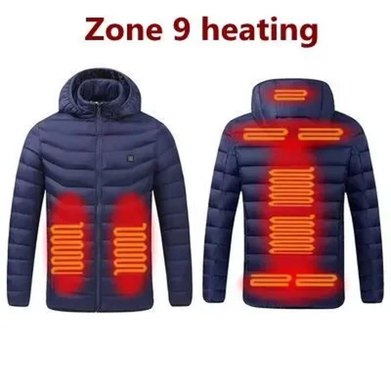 Men Heated Jacket USB Winter Outdoor Electric Heating Male Bobojaco Warm Sprots Thermal Coat Clothing Heatable Men'S Parka