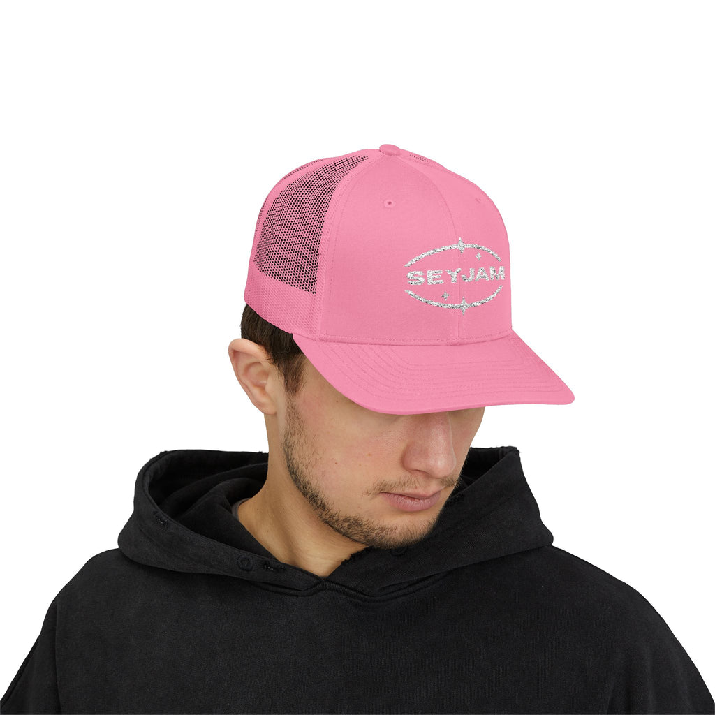 SEYJAM Embroidered Vintage Mesh Snapback Hat