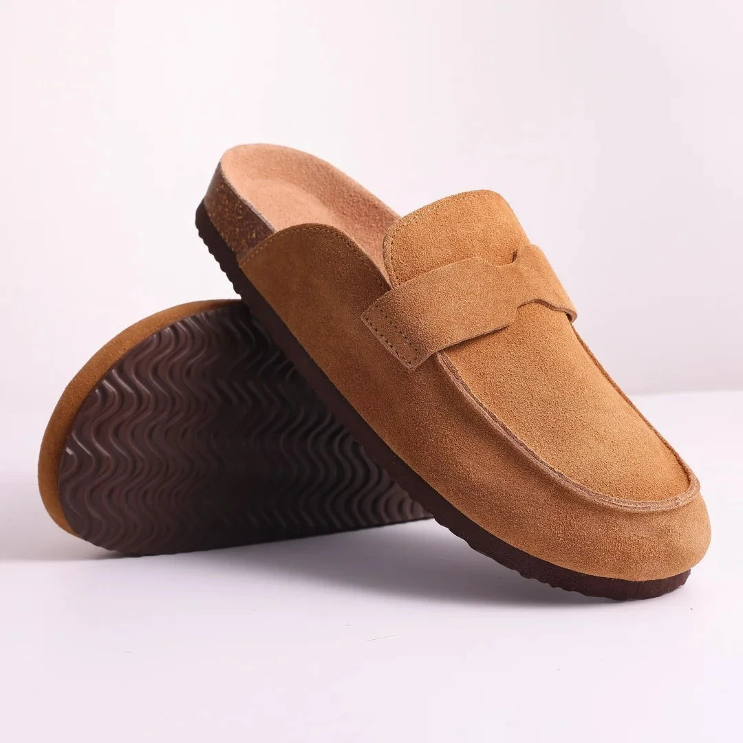 Cork Suede Mules Slippers for Women Fashion Men Clogs Shoes Classic Cork Antislip Outdoor Slippers with Arch Support