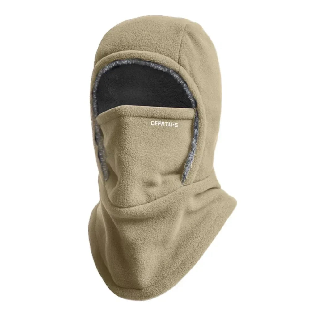 Fleece Balaclava Cycling Cap Cold-Proof Windproof Warm Hood and Hat Thicken Thermal Ski Windproof Cap Women Men