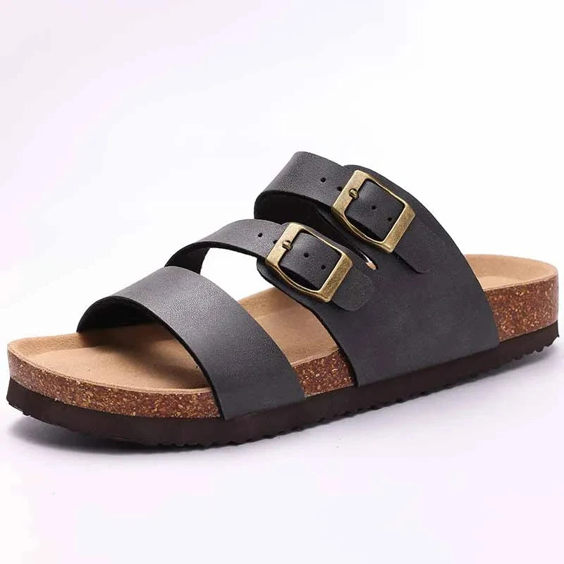 Cork Suede Mules Slippers for Women Fashion Men Clogs Shoes Classic Cork Antislip Outdoor Slippers with Arch Support