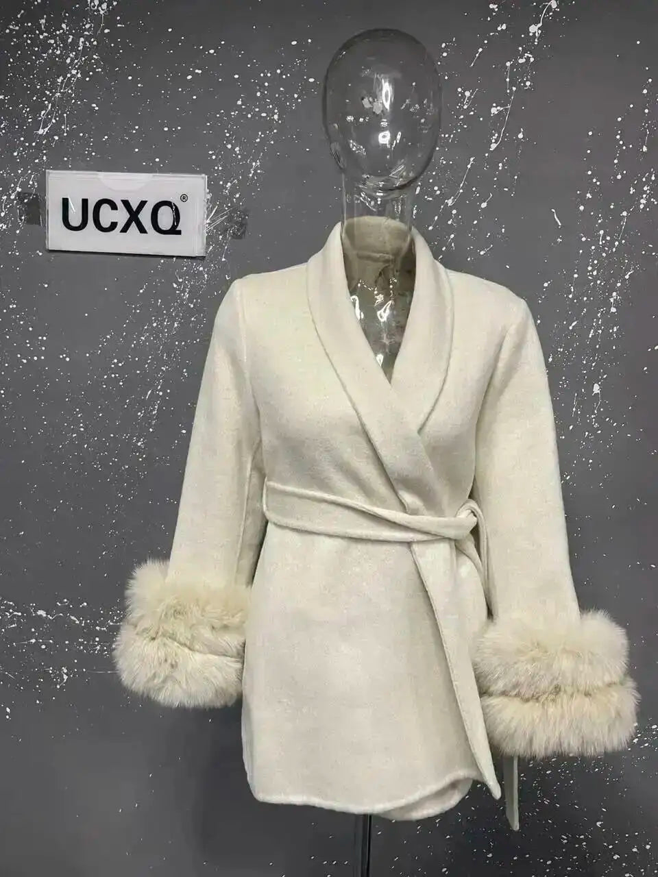 Elegant OL Office Lady Overcoats Fur Patchwork Long Sleeve Woolen Coat Beautiful Women'S Clothing Jacket Autumn 2025 Winter