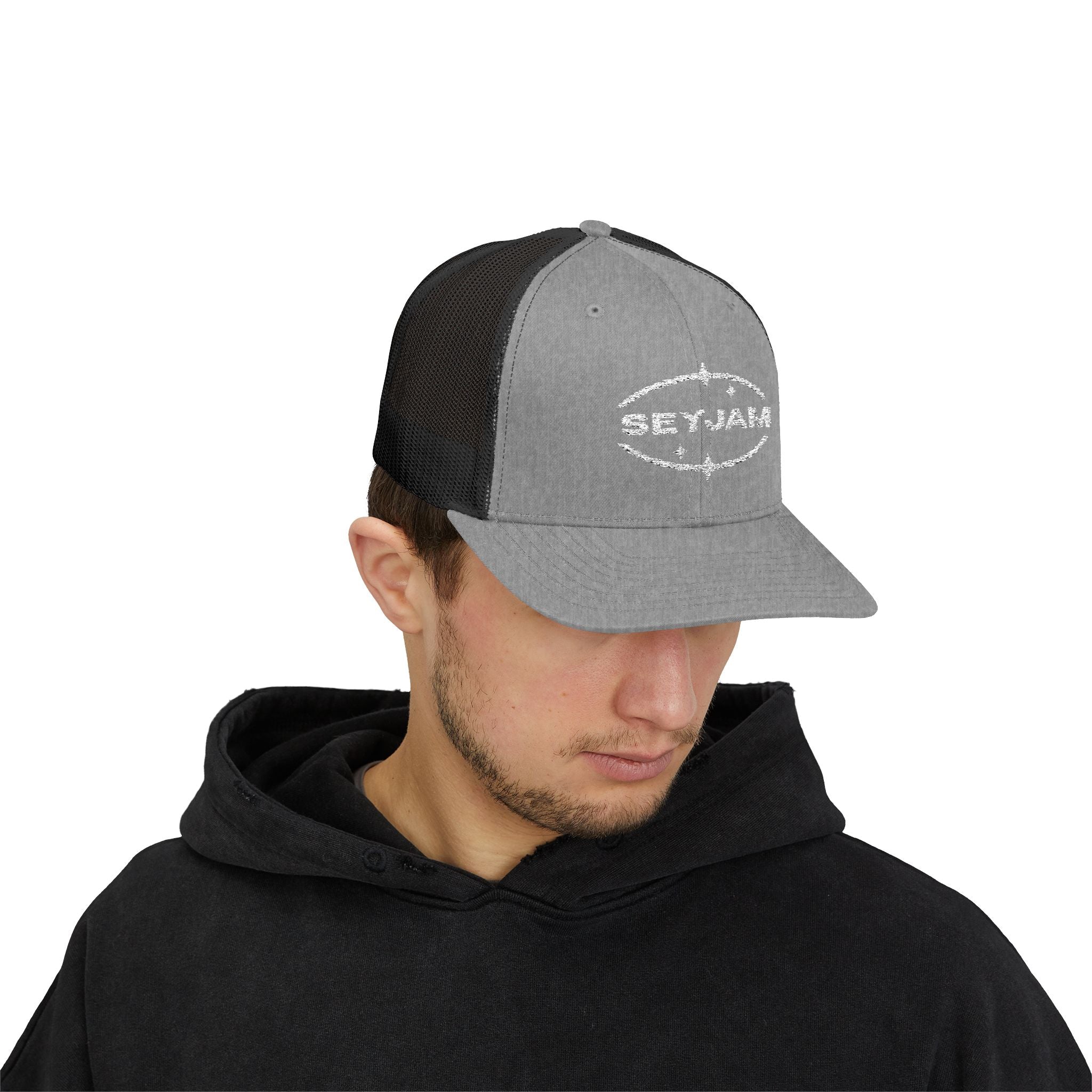 SEYJAM Embroidered Vintage Mesh Snapback Hat