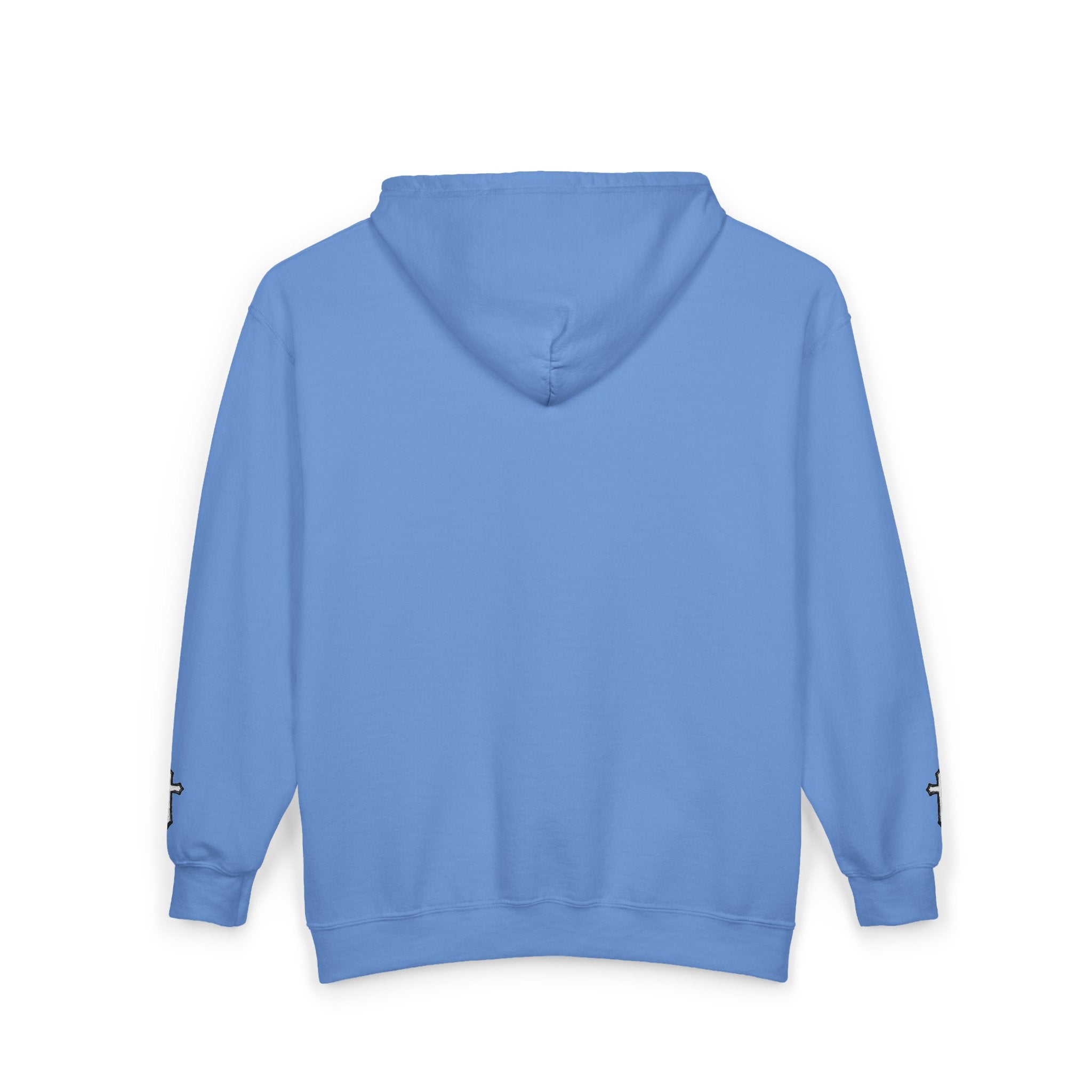Initial J Monogram Zip Hoodie - Minimal White Full-Zip Sweatshirt