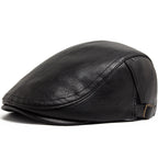 Fashion PU Leather Men Beret Autumn Winter Thicken Warm Women'S Hat Vintage Newsboy Caps Visor Cap Higher Quality Unisex Berets