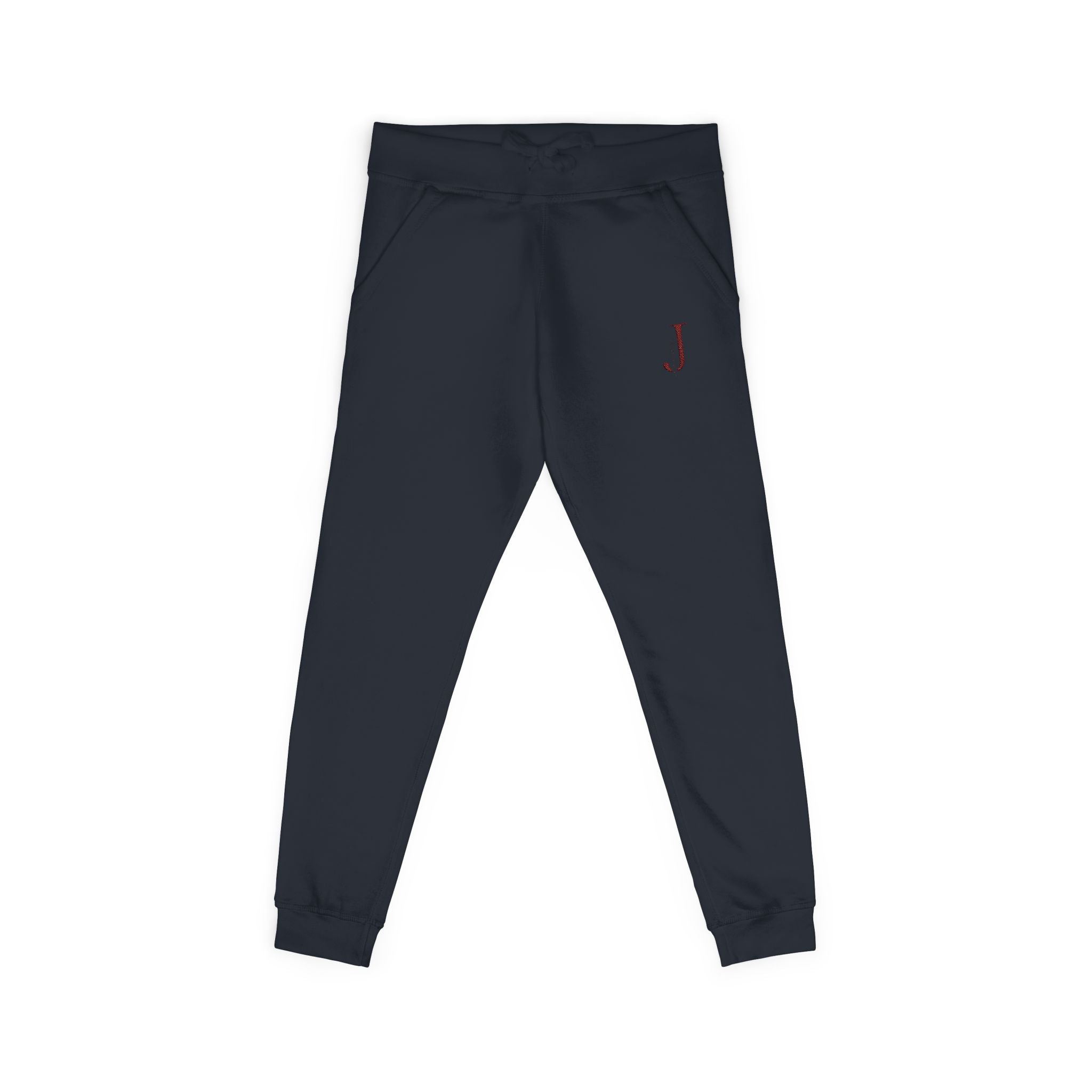 Embroidered Initial 'J' Fleece Sweatpants — Cozy Personalized Joggers