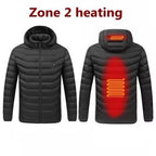 Men Heated Jacket USB Winter Outdoor Electric Heating Male Bobojaco Warm Sprots Thermal Coat Clothing Heatable Men'S Parka
