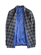 Dark Grey Check Double Breasted Suit