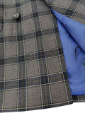Dark Grey Check Double Breasted Suit