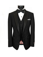 Classic Black 3-Piece Tuxedo – Satin Peak Lapel