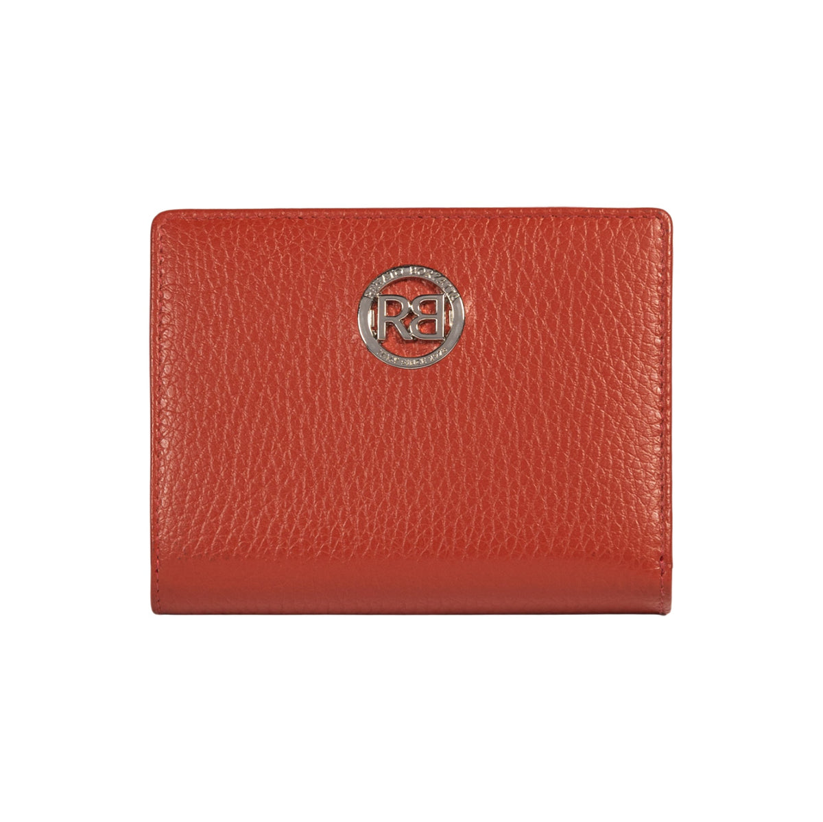 RB1080SAM | Women's Wallet Made in Italy in Genuine Dollar Grain Leather. Paprika Color. Dimensions (closed): 13 x 9 x 2.5 cm