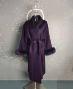 Elegant OL Office Lady Overcoats Fur Patchwork Long Sleeve Woolen Coat Beautiful Women'S Clothing Jacket Autumn 2025 Winter