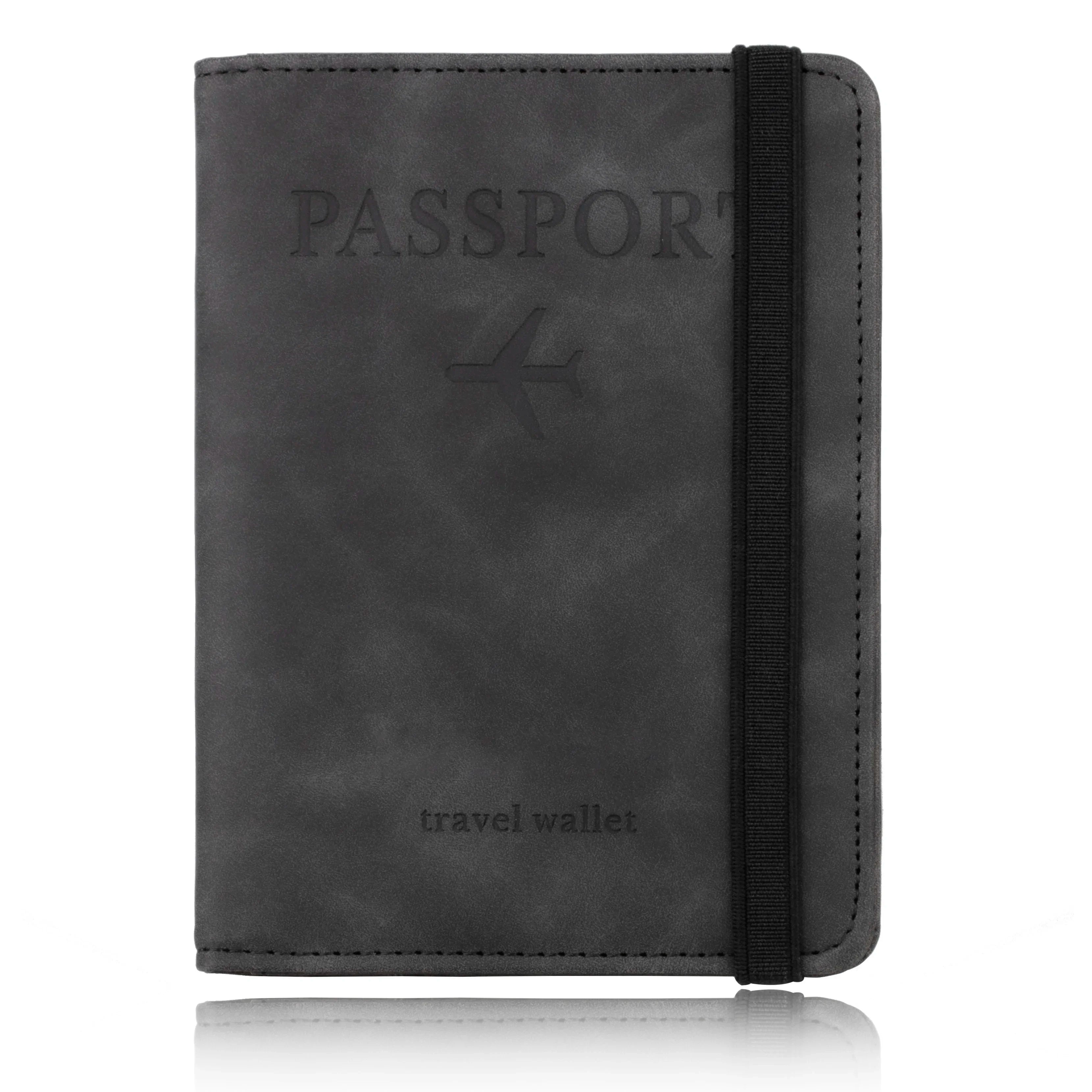 RFID-Blocking Leather Passport Holder & Card Case