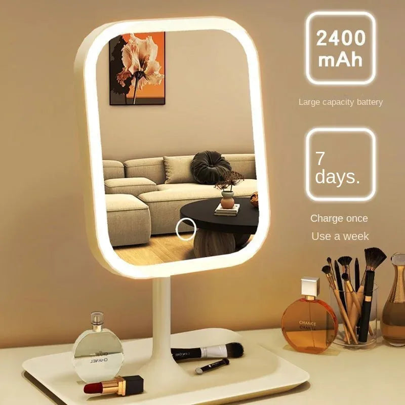 Rechargeable LED Vanity Mirror – Touch Control & Dimmable Lighting