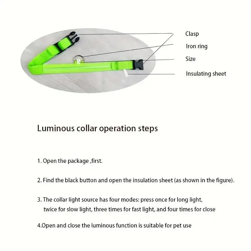 LED Glow-in-the-Dark Dog Leash & Collar