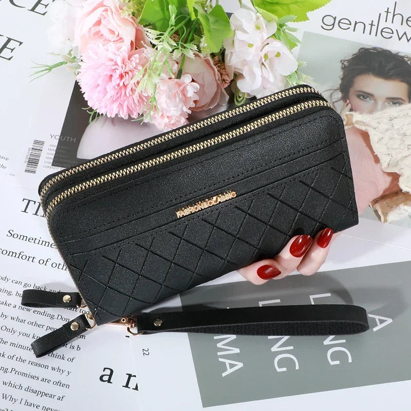 Women’s Large Capacity Zipper Wallet – 8 Card Slots & Multiple Compartments