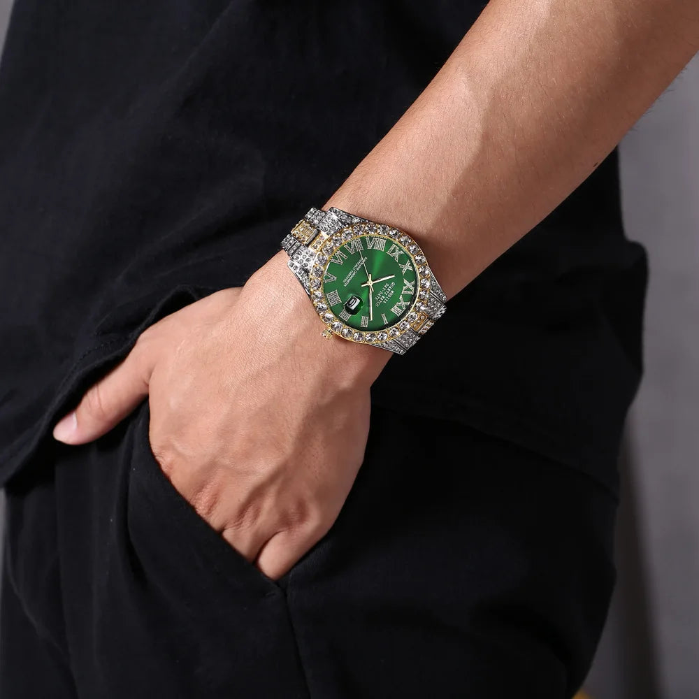 Luxury Men's Diamond Bling Quartz Watch