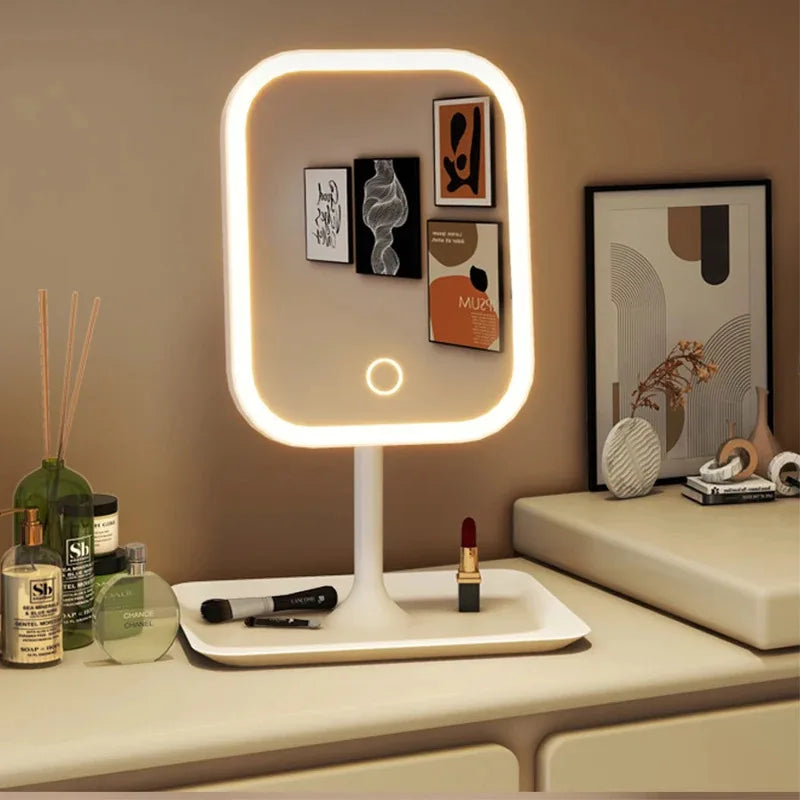 Rechargeable LED Vanity Mirror – Touch Control & Dimmable Lighting