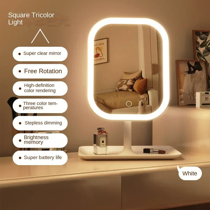 Rechargeable LED Vanity Mirror – Touch Control & Dimmable Lighting