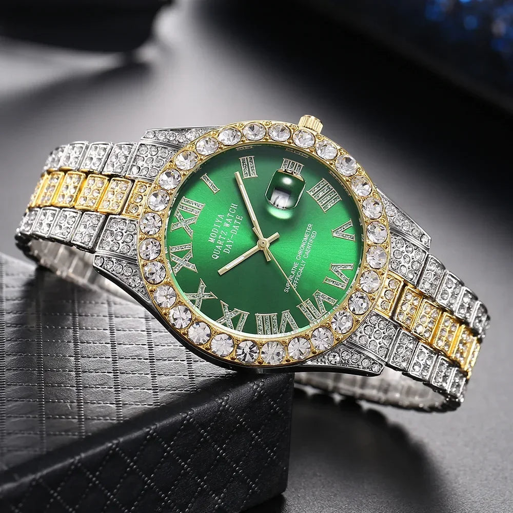 Luxury Men's Diamond Bling Quartz Watch