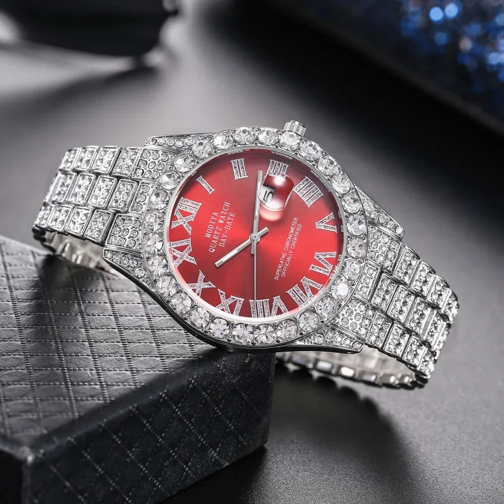 Luxury Men's Diamond Bling Quartz Watch