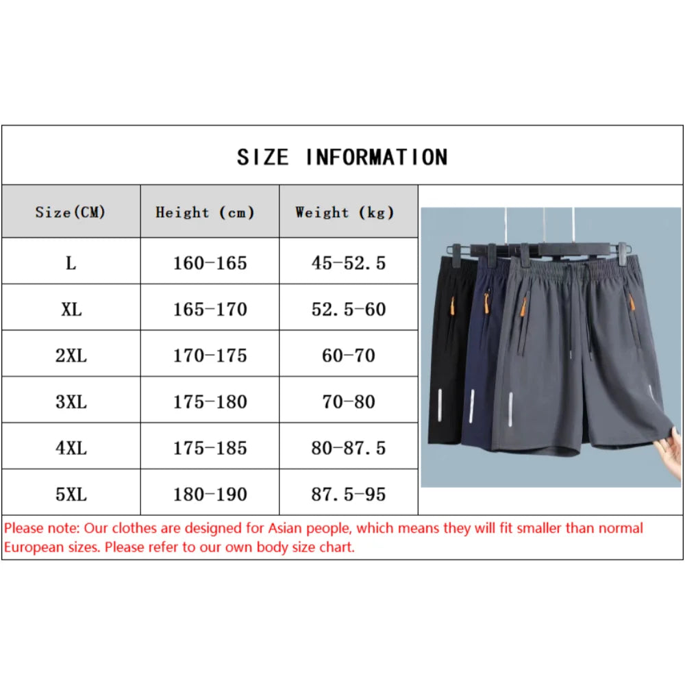 Men’s Ultra-Thin Ice Silk Quick-Dry Sports Shorts