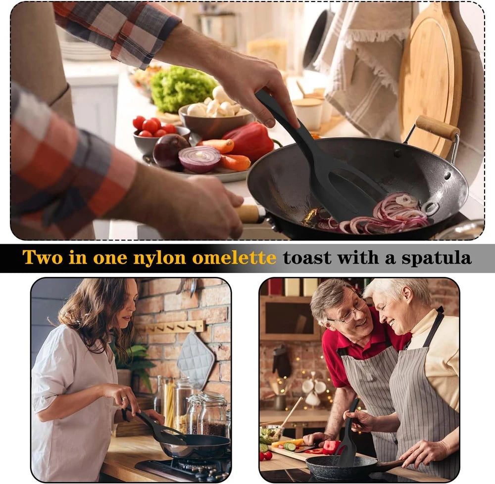 2-in-1 Grip Flip Spatula & Cooking Tongs